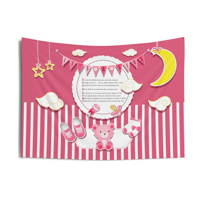 Baby Steps "It's a Girl" Acrostic Poem Baby Shower Backdrop - Baby Items