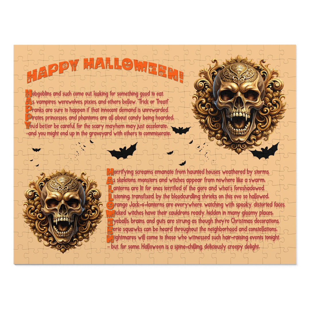 Happy Halloween Acrostic Poem Puzzle - Skull - Tin Box