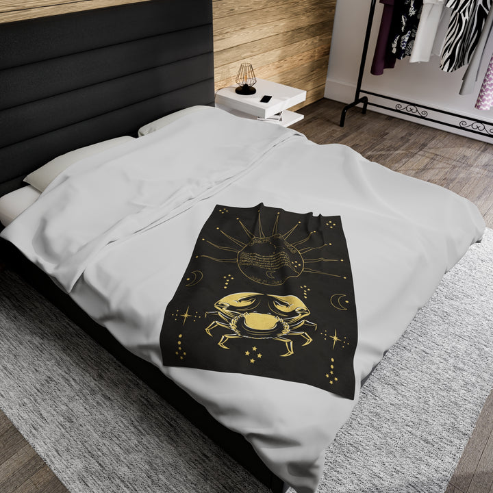 Written in the Stars Velveteen plush blanket with acrostic poem spelling out "Cancer"