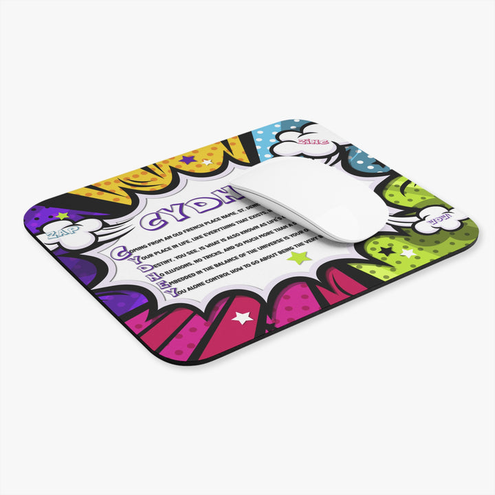 Namesakes Acrostic Poem Mouse Pad - Comic Style Bold