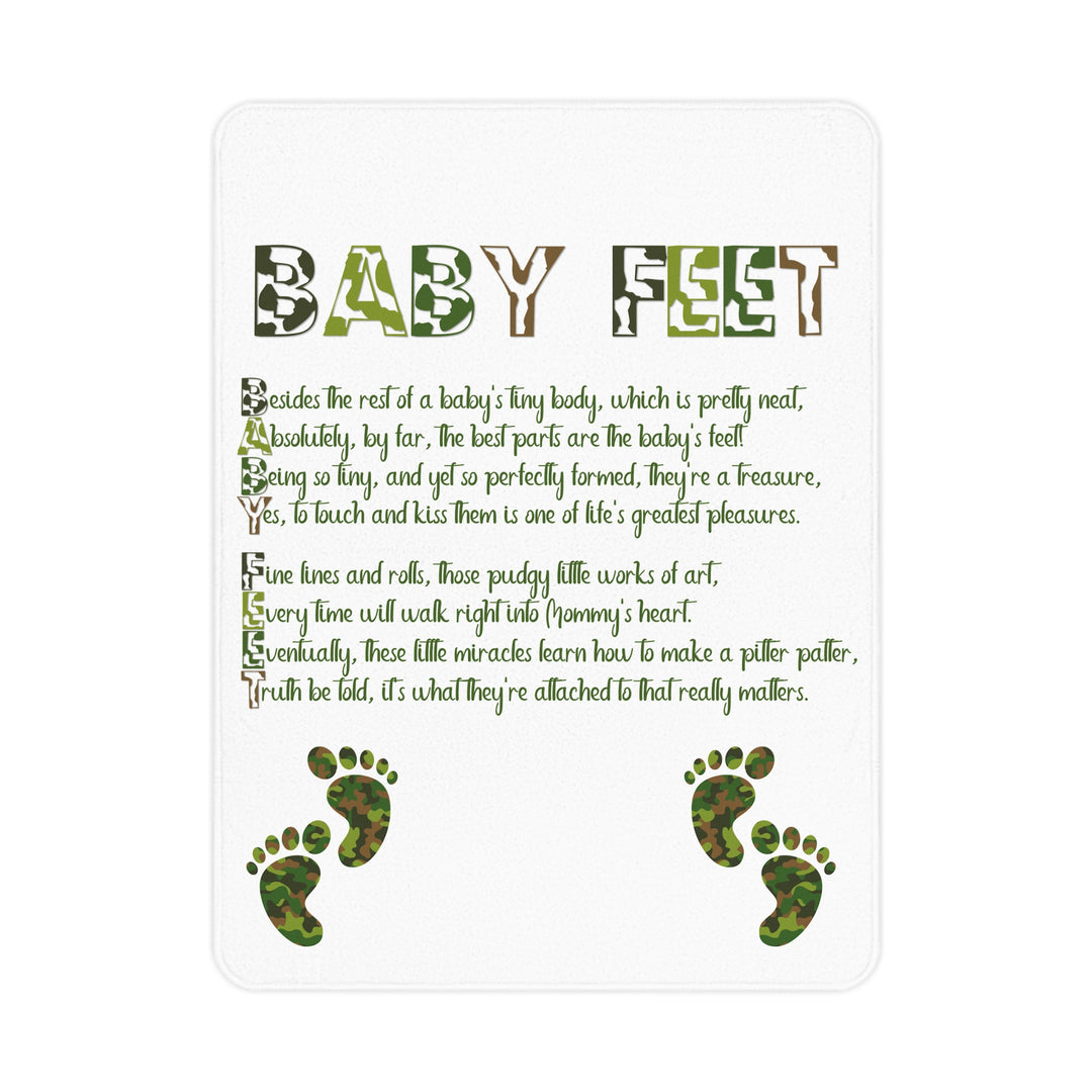 Baby Feet Acrostic Poem Blanket - Camo