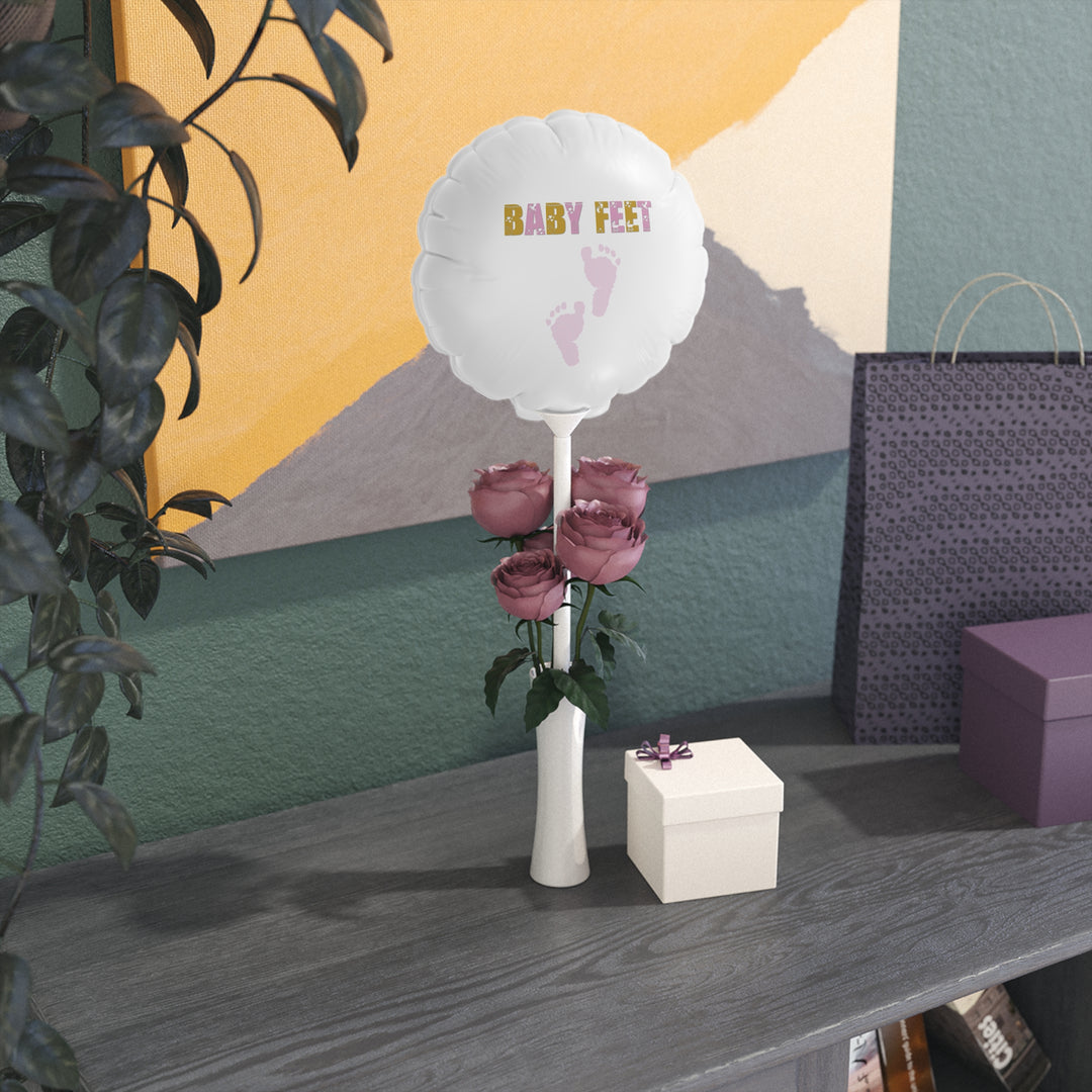 6” “Baby Feet" Heart-Shaped Baby Shower Balloons