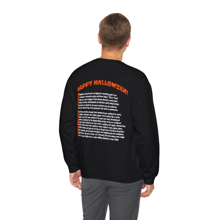 Happy Halloween Acrostic Poem Sweatshirt - "Rock On" Hand and Zombies