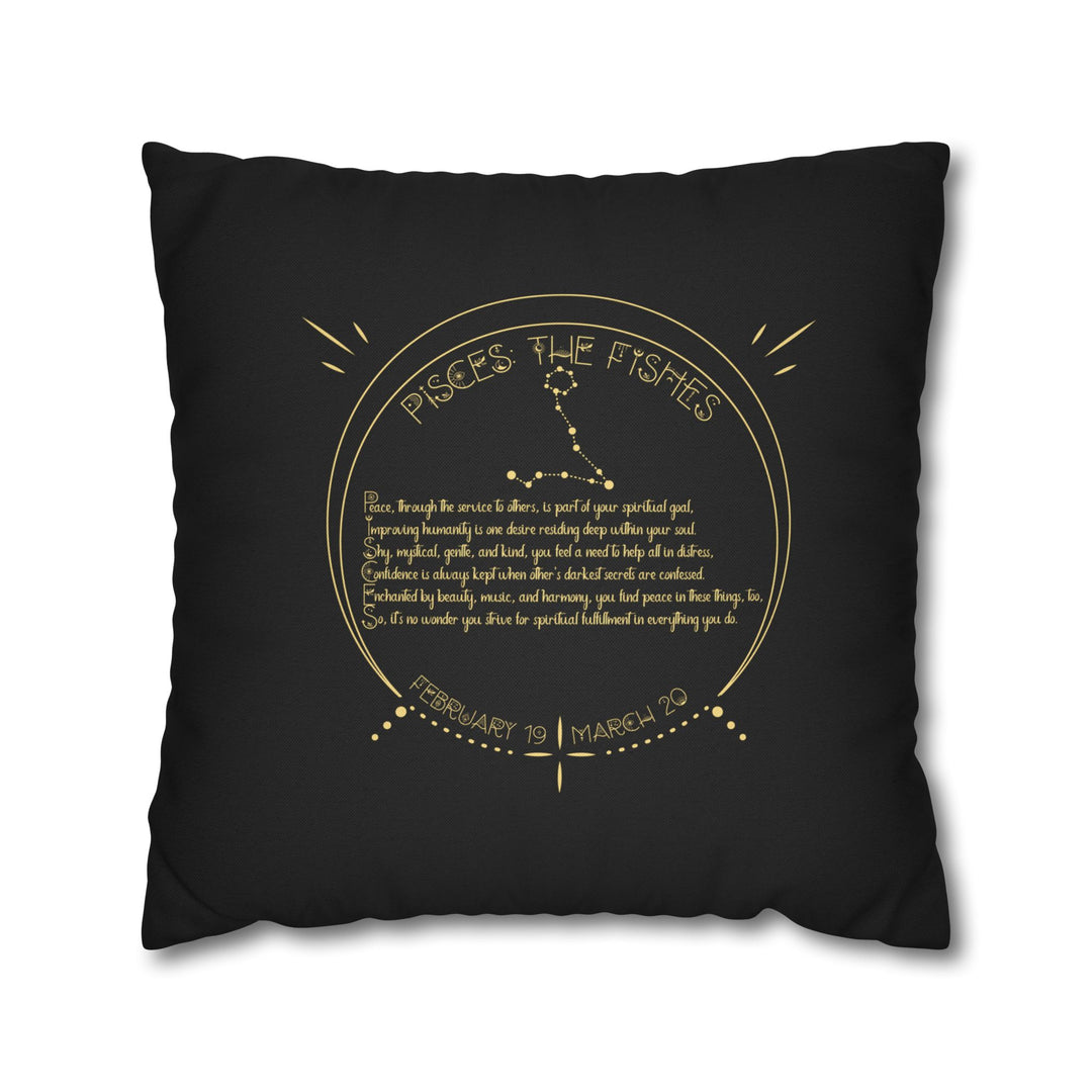 Pisces Acrostic Poem Square Pillow Cover
