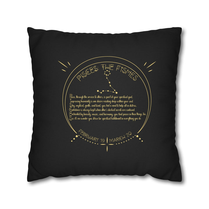 Pisces Acrostic Poem Square Pillow Cover