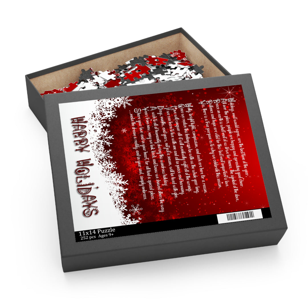 Happy Holidays Acrostic Poem Puzzle - Fun Red