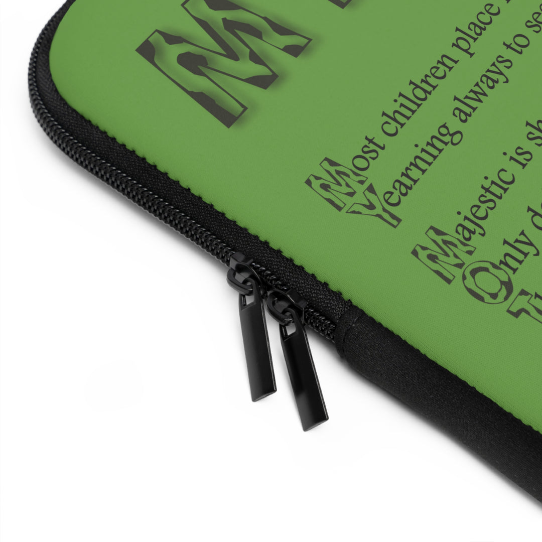 My Mother Acrostic Poem Neoprene Laptop Sleeve - Solid Black Back - Camo