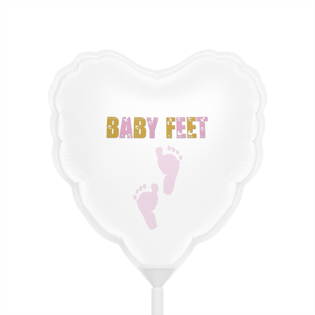 6” “Baby Feet" Heart-Shaped Baby Shower Balloons