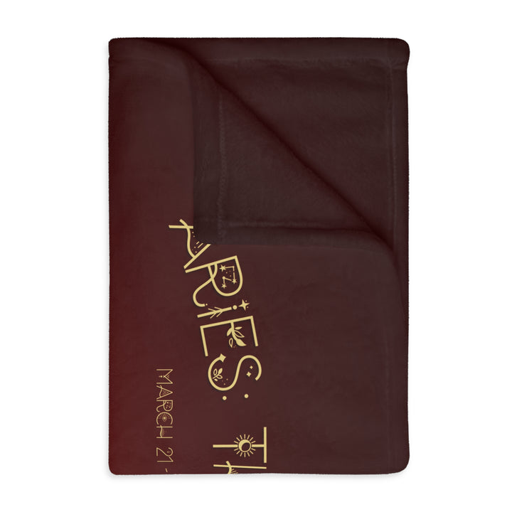 Aries Acrostic Poem Velveteen Microfiber Blanket (Two-sided print)