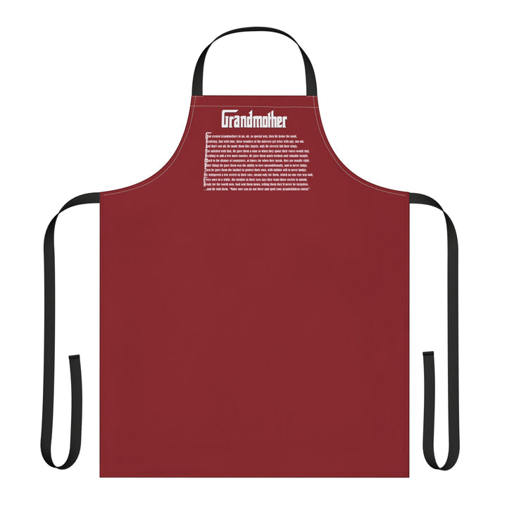 Grandmother Acrostic Poem Adjustable Tie Back Chef Apron - Red