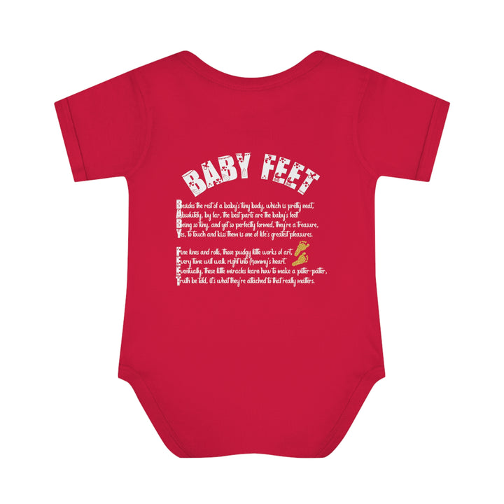 Baby Steps "Baby Feet" Acrostic Poem Bodysuit - Glitter Footprints