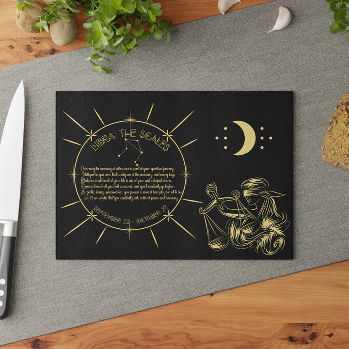 Libra Acrostic Poem Glass Cutting Board