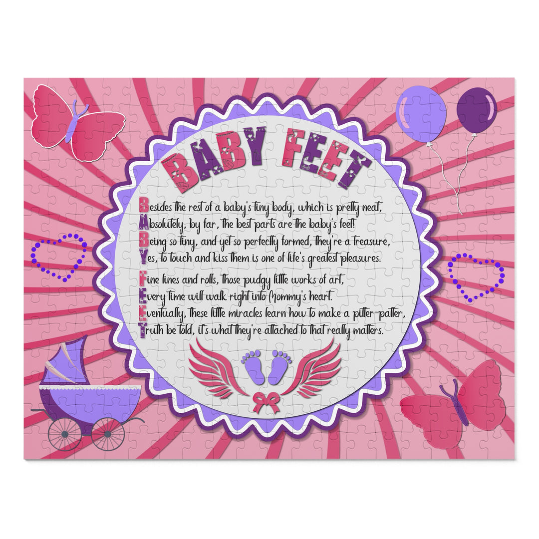 Baby Feet Acrostic Poem Jigsaw Puzzle - Baby feet - Pink - Tin Box
