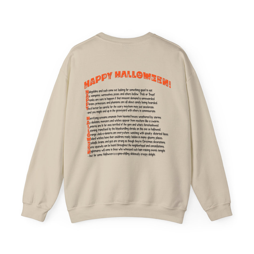 Happy Halloween Acrostic Poem Sweatshirt  - Creepy Modern Witch