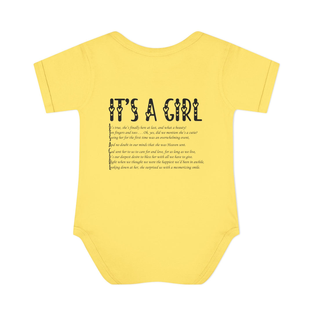 It's a Girl Acrostic Poem Baby Bodysuit - Ducky Design