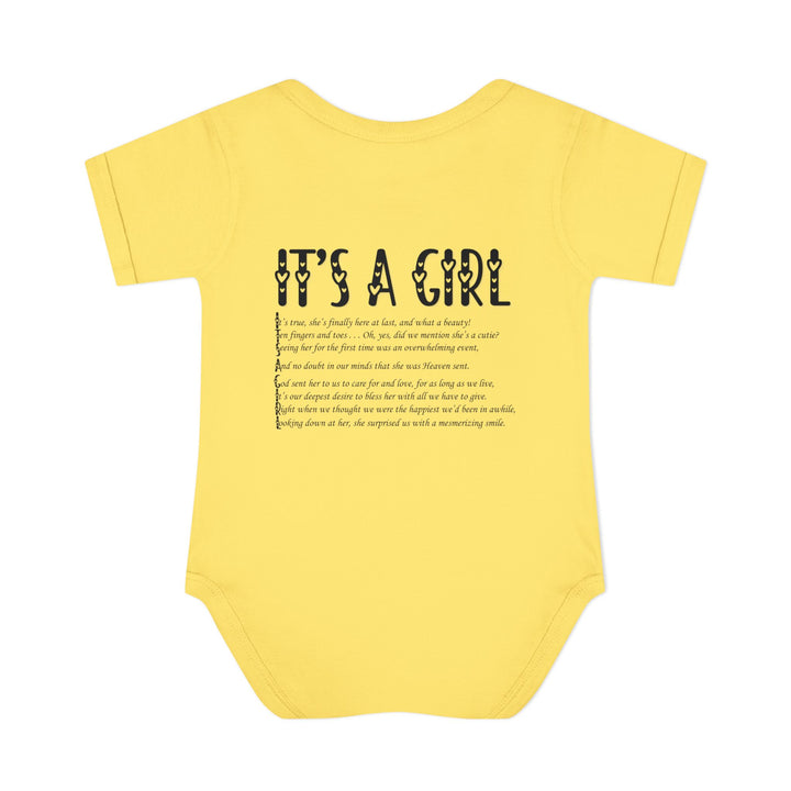 It's a Girl Acrostic Poem Baby Bodysuit - Ducky Design