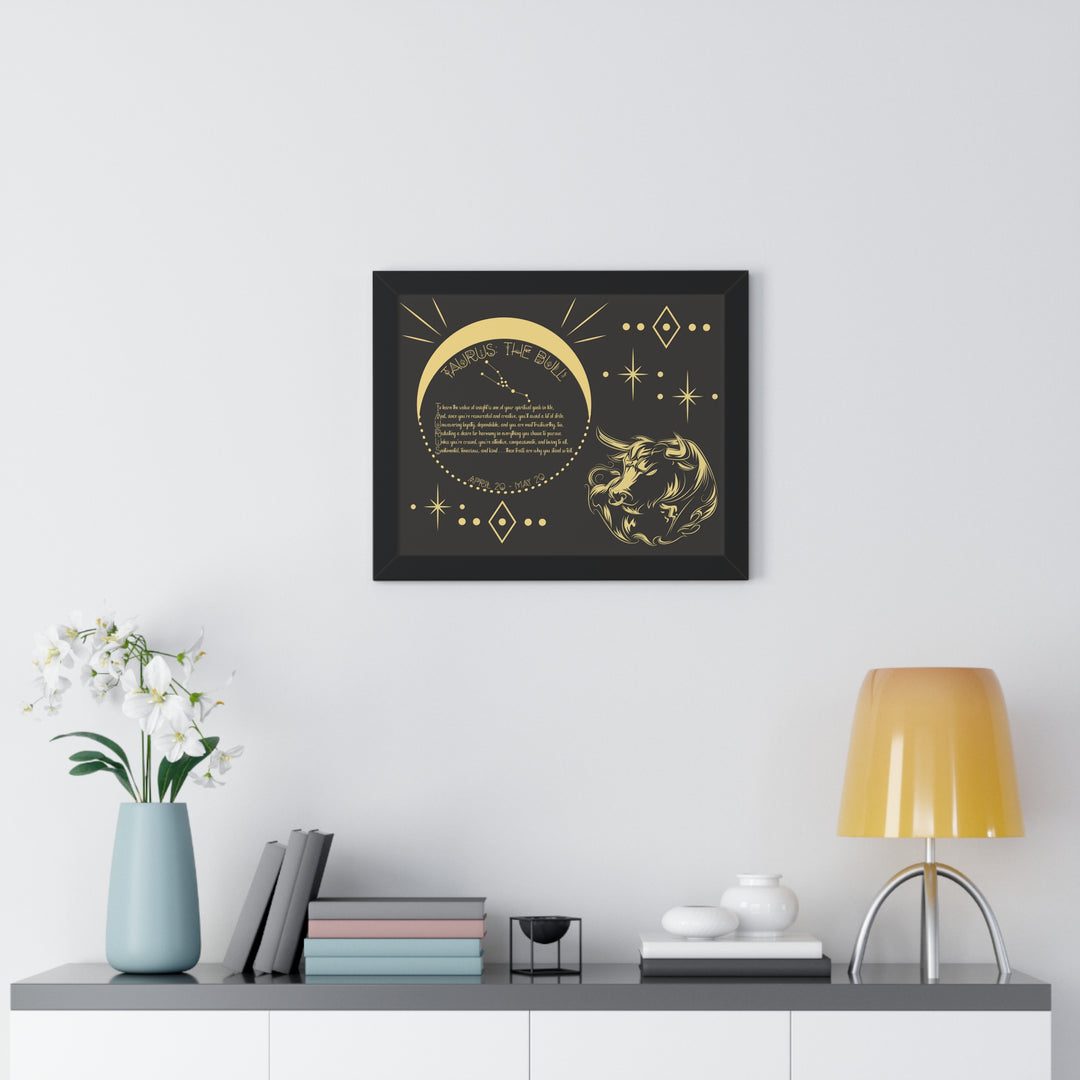 Written in the Stars Framed Acrostic Poem Print - Taurus
