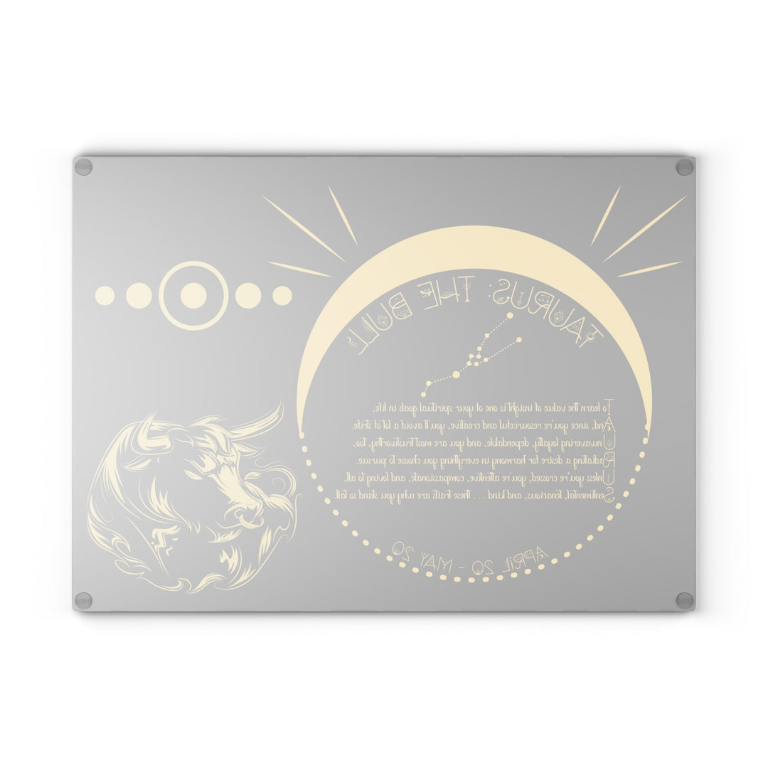Taurus Acrostic Poem Glass Cutting Board
