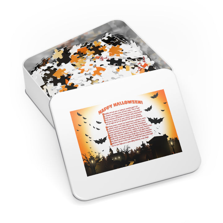 Happy Halloween Poem Jigsaw Puzzle - Tin Box