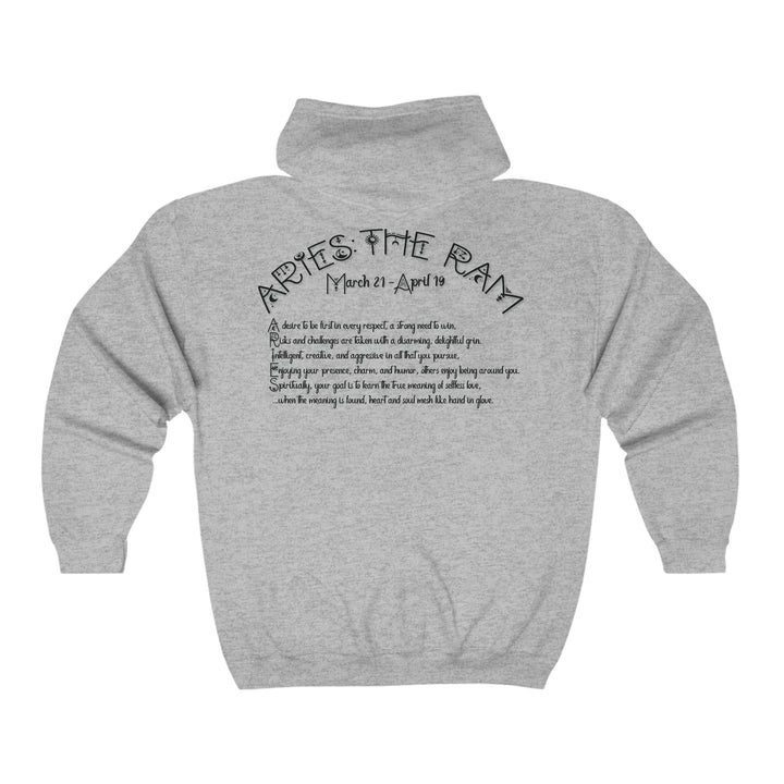 Written in the Stars Unisex Full Zip Hooded Sweatshirt - Aries