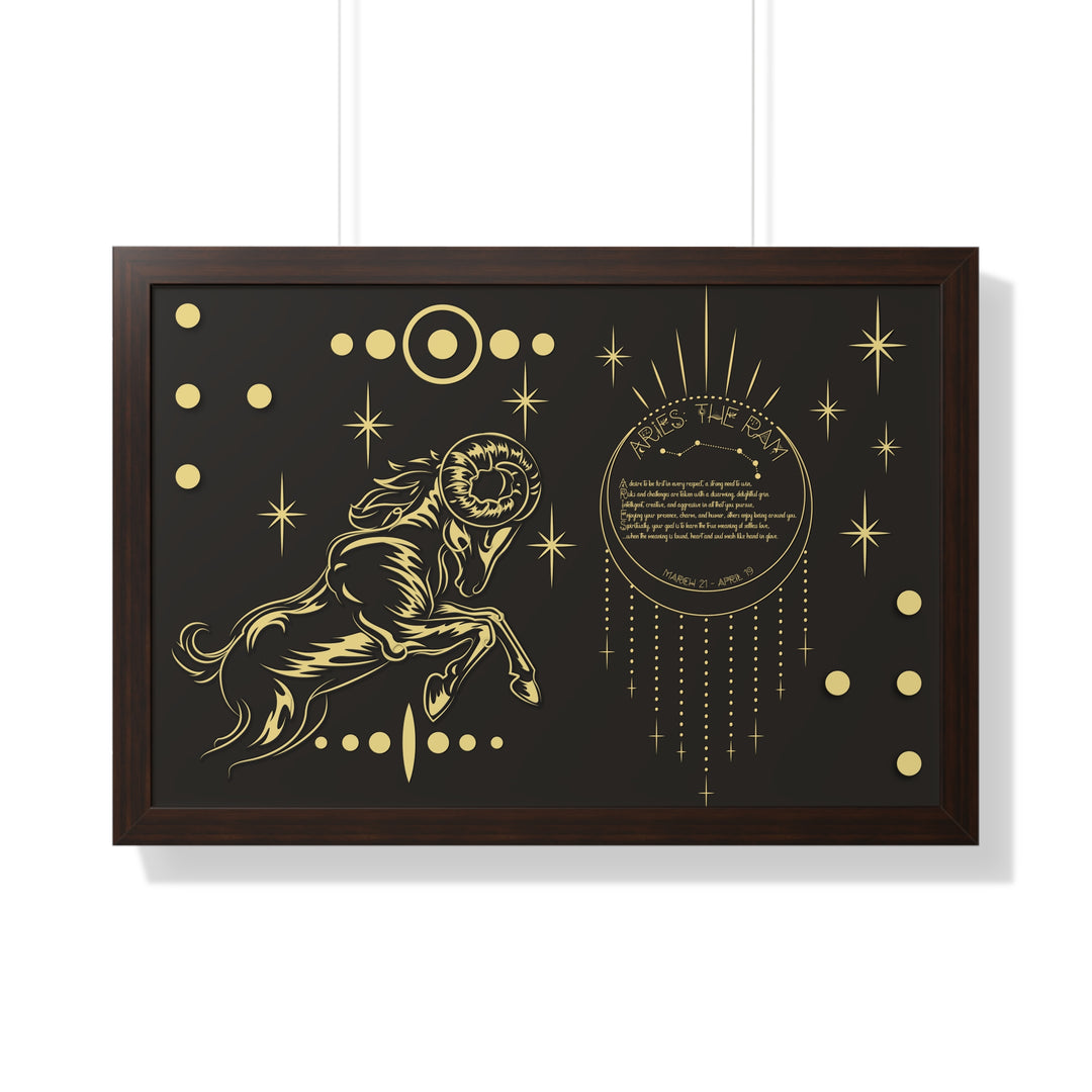 Written in the Stars Framed Horizontal Acrostic Poem Print - Aries