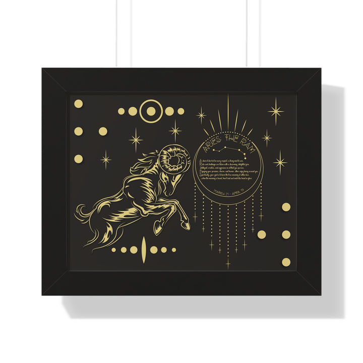 Written in the Stars Framed Horizontal Acrostic Poem Print - Aries