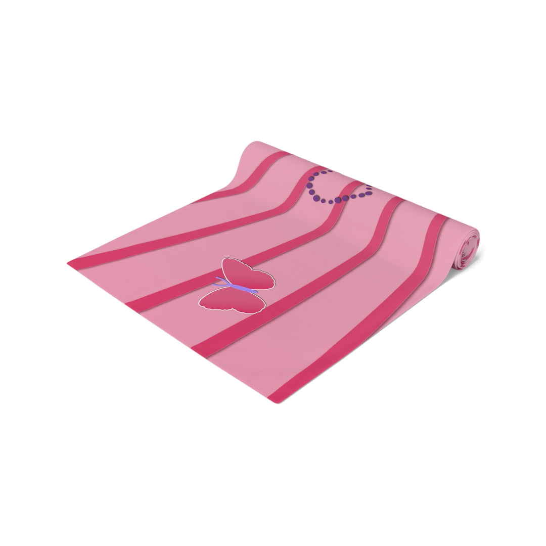 Baby Feet Acrostic Poem Table Runner - Pink-Wings