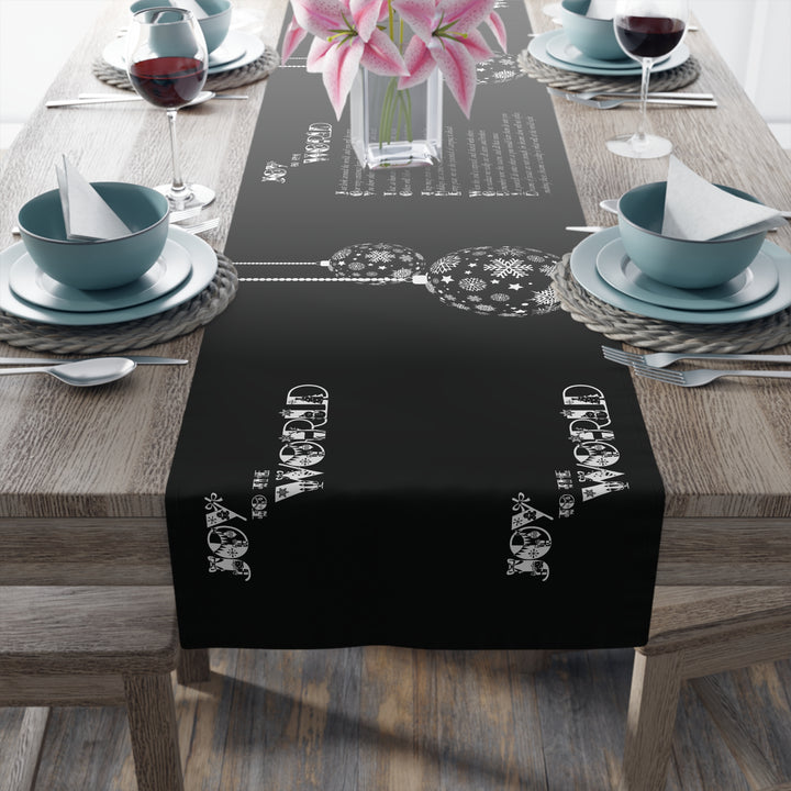 Joy to the World Acrostic Poem Table Runner - Black-Ornaments