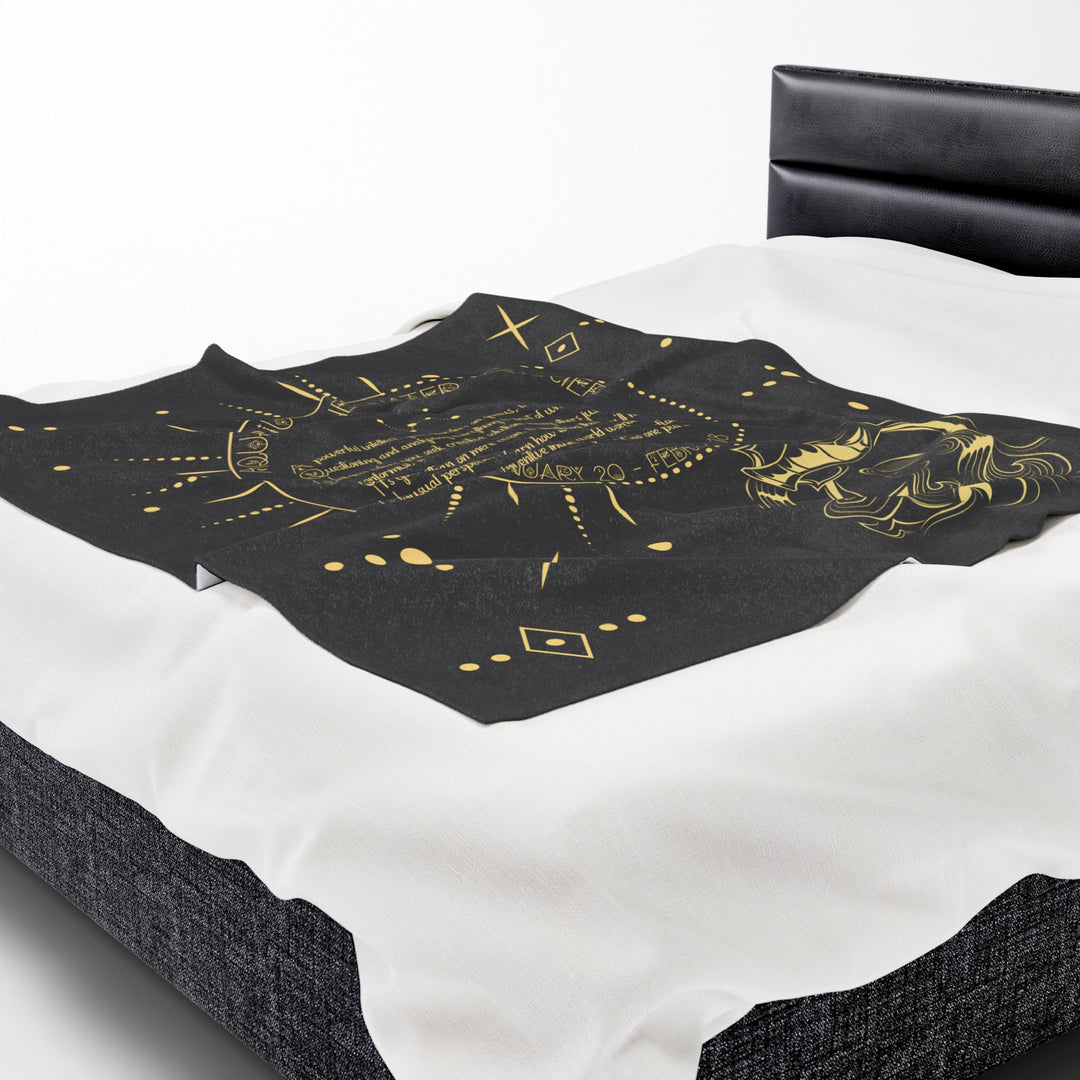 Aquarius Acrostic Poem Velveteen Plush Blanket
