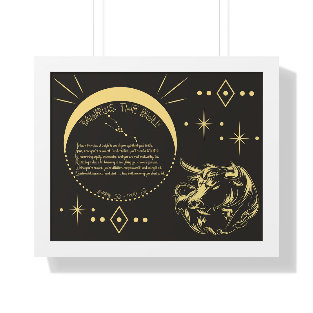 Written in the Stars Framed Acrostic Poem Print - Taurus