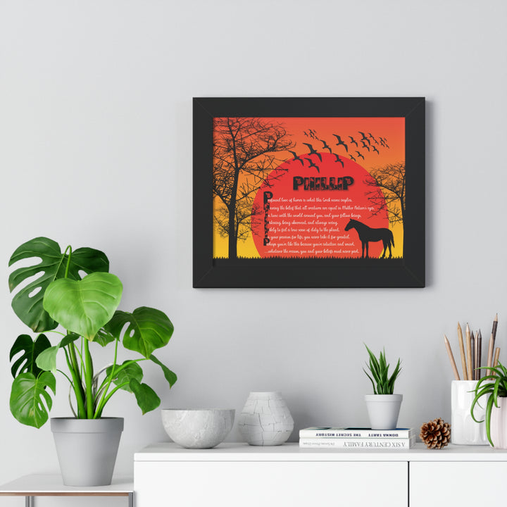Namesakes Framed Acrostic Poem Print - Horse