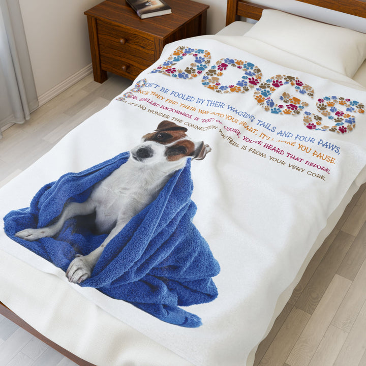 Dogs Acrostic Poem Velveteen Plush Blanket