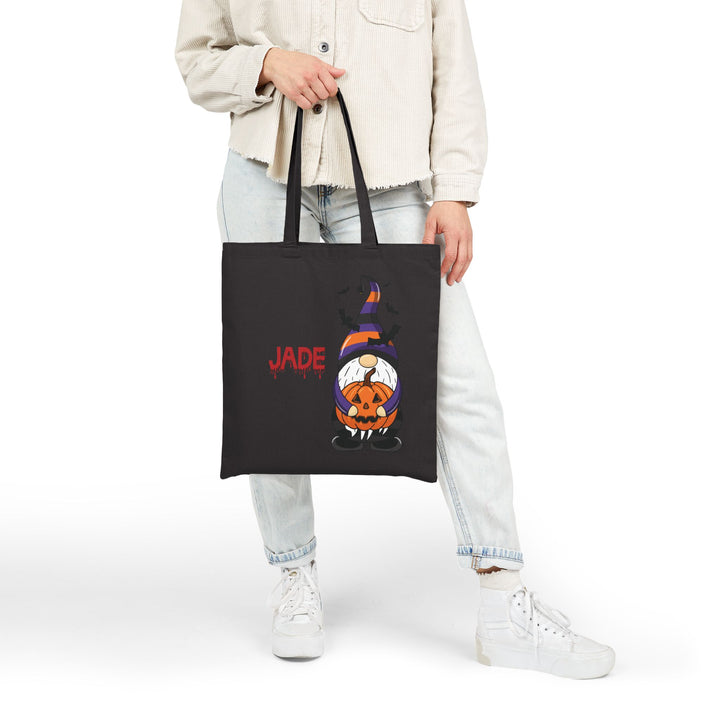 Happy Halloween Canvas Candy Tote Bag - Gnome- Personalized