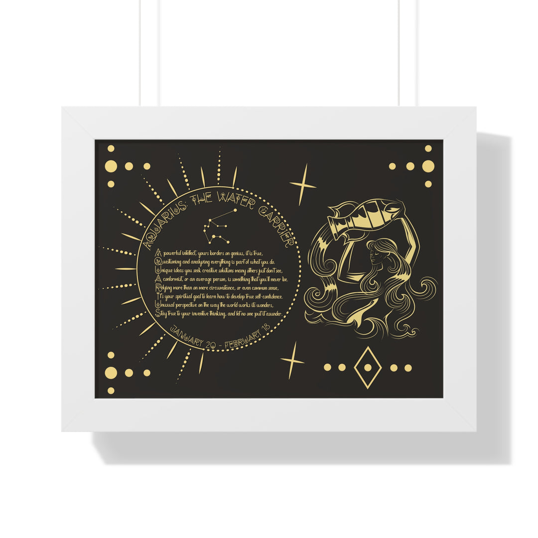 Written in the Stars Framed Acrostic Poem Print - Aquarius