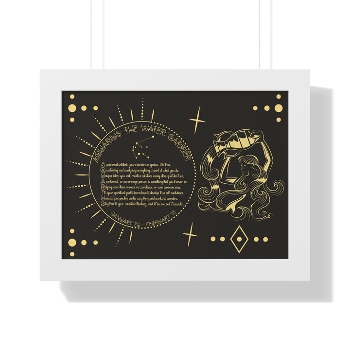 Written in the Stars Framed Acrostic Poem Print - Aquarius