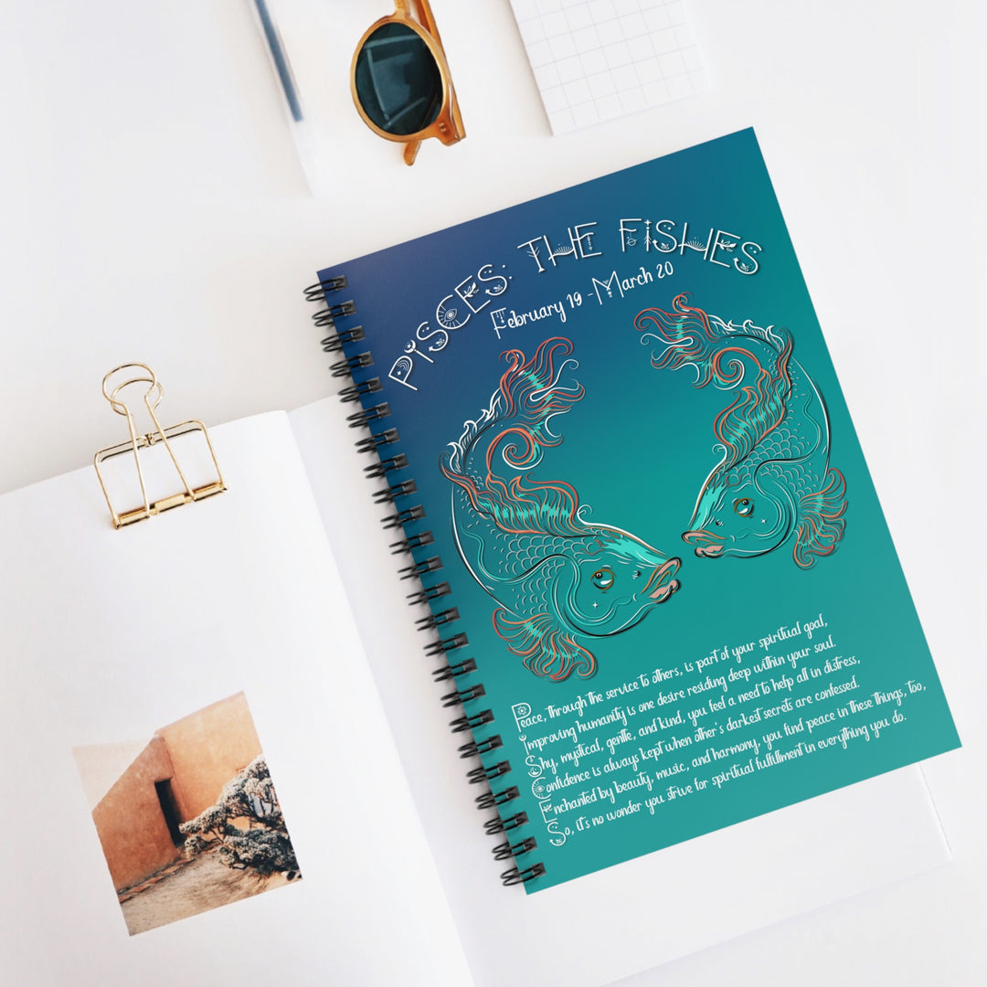 Pisces Acrostic Poem Spiral Notebook - Ruled Line