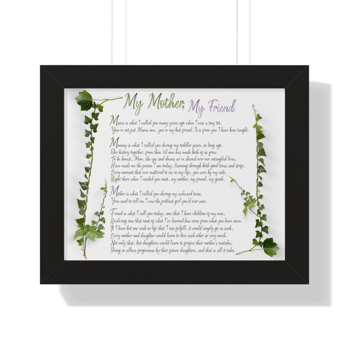 It's Just a Phrase "My Mother, My Friend" Framed Acrostic Poem Print