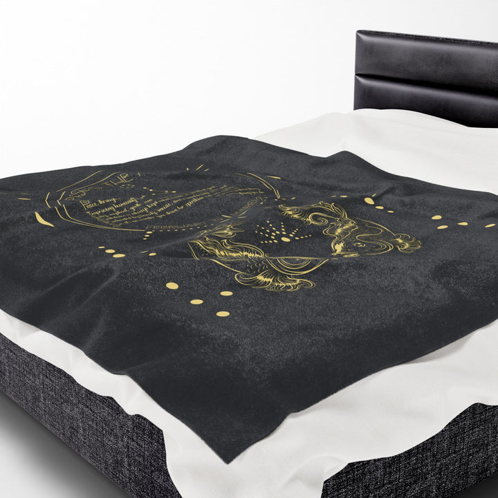 Pisces Acrostic Poem Velveteen Blanket