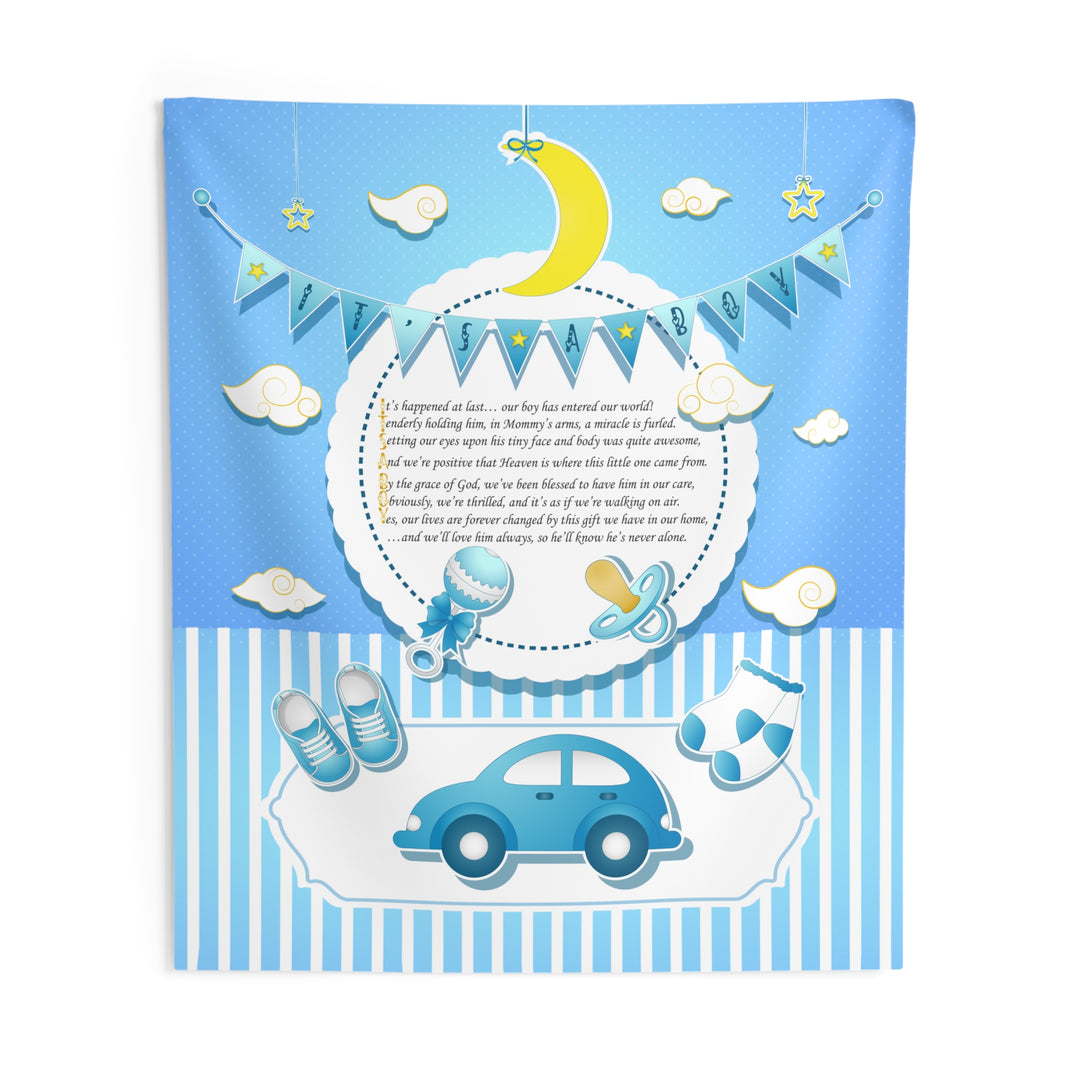 Baby Steps "It's a Boy" Acrostic Poem Baby Shower Backdrop - Baby Items