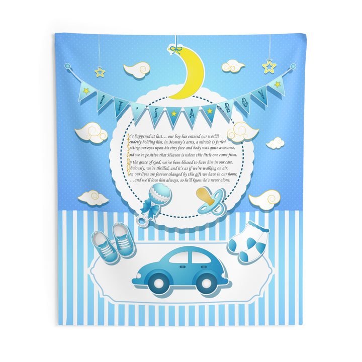 Baby Steps "It's a Boy" Acrostic Poem Baby Shower Backdrop - Baby Items