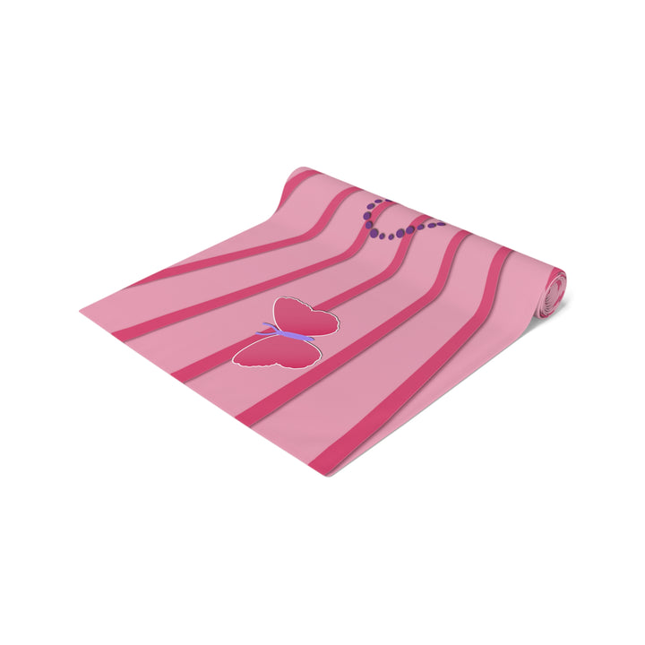 Baby Feet Acrostic Poem Table Runner - Pink-Wings
