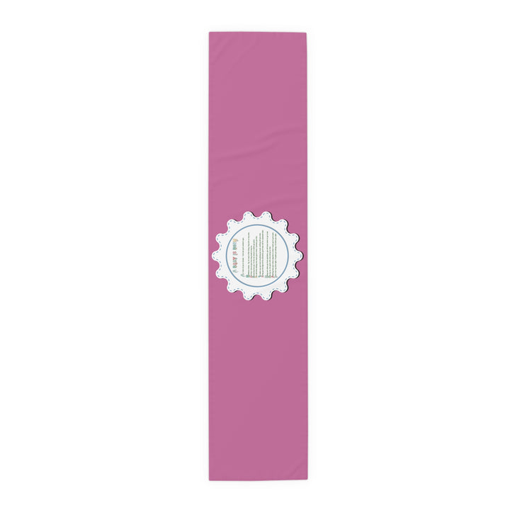 “A Baby is Born” Table Runner - Baby Items Font - Pink - No Personalization
