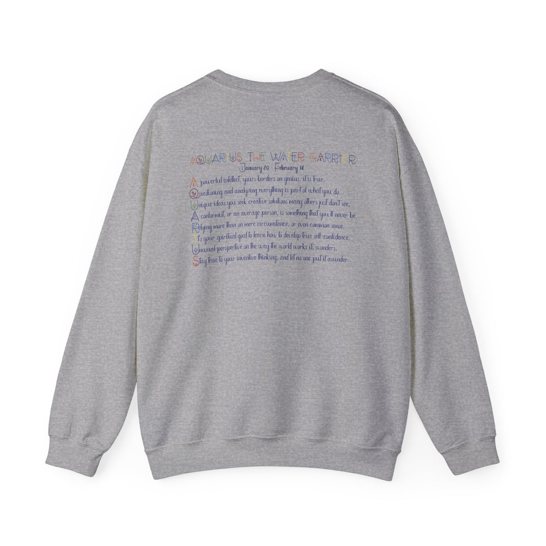 Aquarius Acrostic Poem Astrology Sweatshirt - Unisex