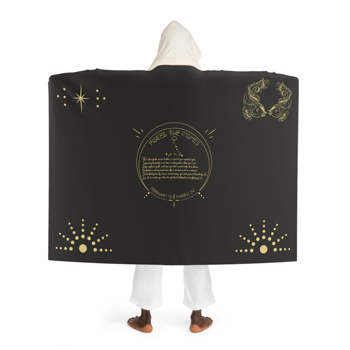 Pisces Acrostic Poem Sherpa Hooded Blanket