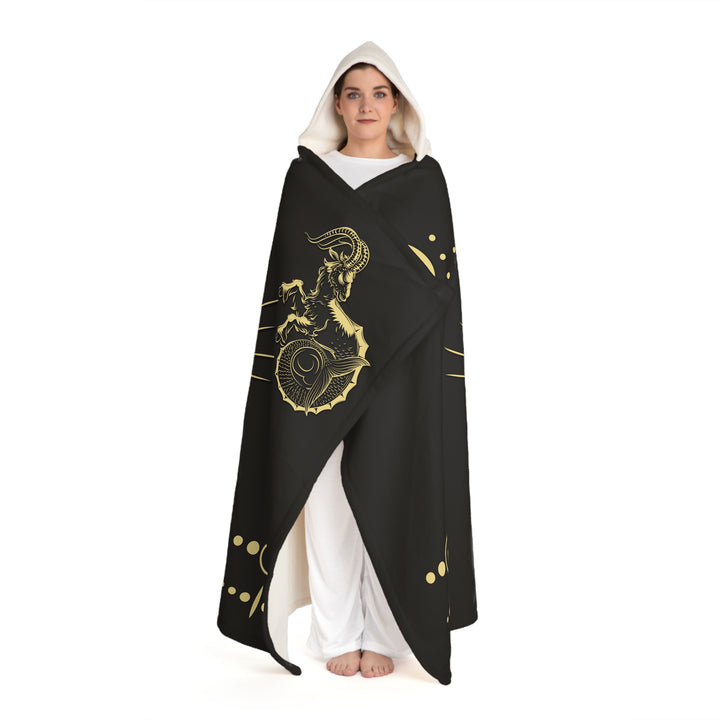 Capricorn Acrostic Poem Sherpa Hooded Blanket