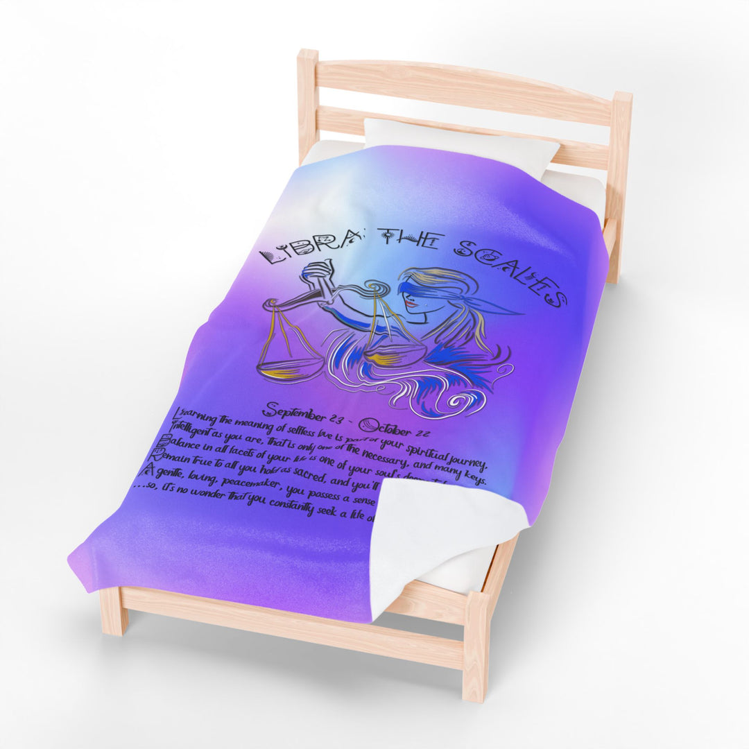 Libra Acrostic Poem Velveteen Plush Blanket - Colored