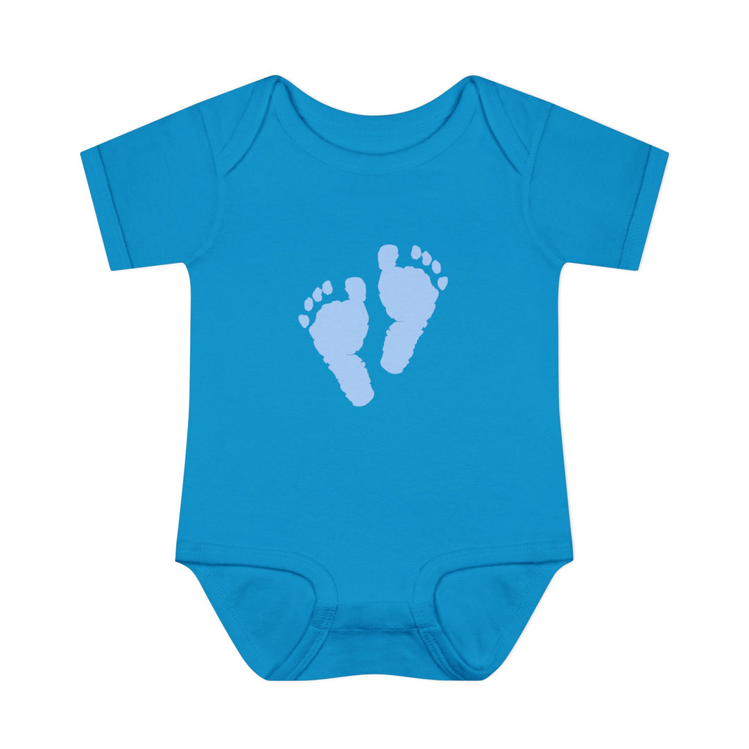 Baby Feet Acrostic Poem Baby Bodysuit - Blue Footprints
