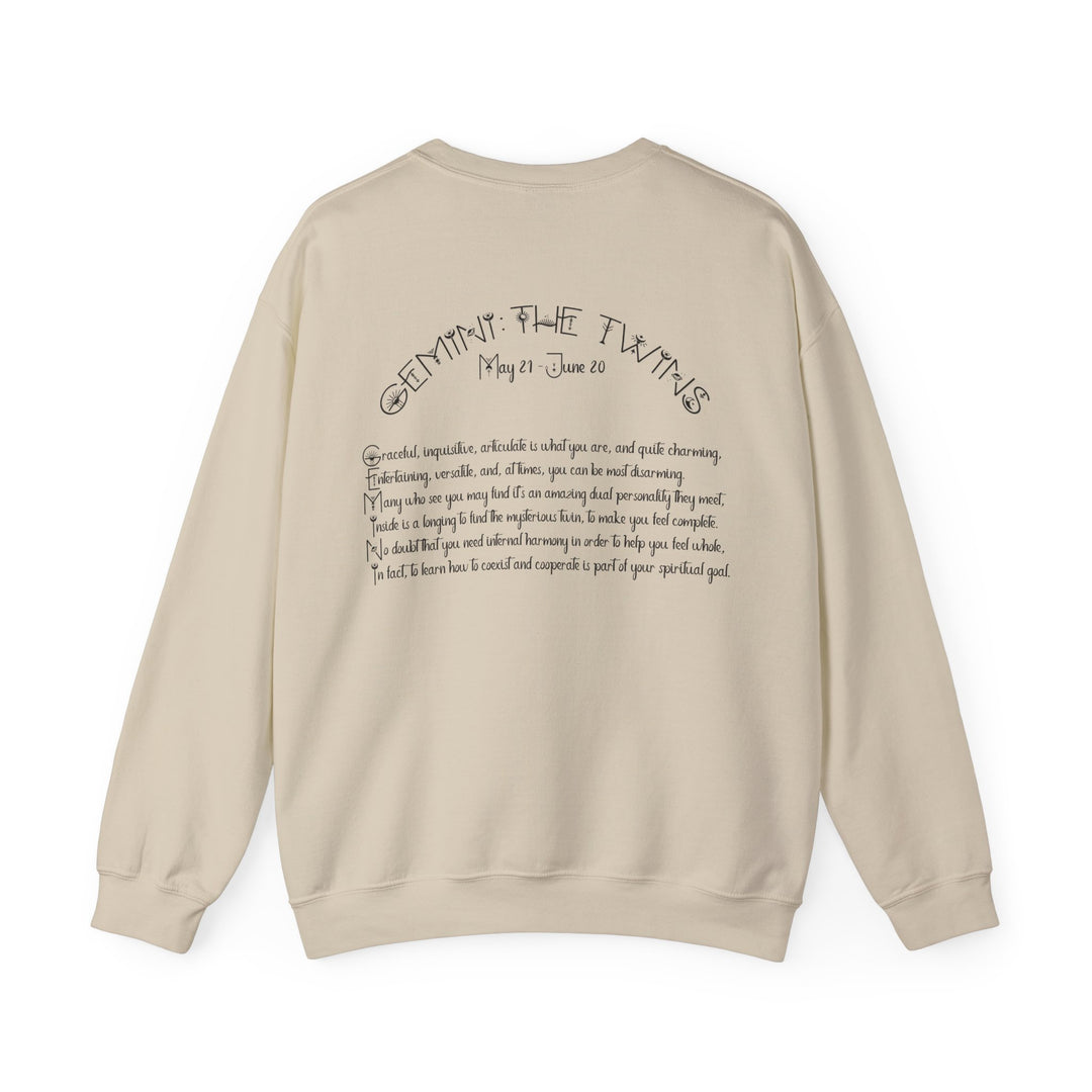Gemini Astrology Sweatshirt with Acrostic Poem