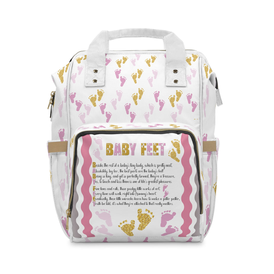 Baby Steps Multifunctional Diaper Backpack - "Baby Feet" Footprints