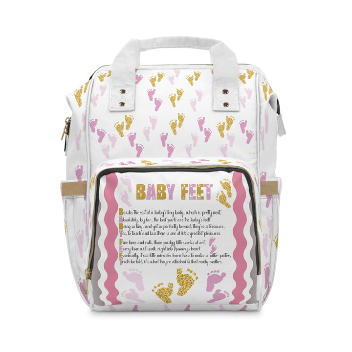 Baby Steps Multifunctional Diaper Backpack - "Baby Feet" Footprints